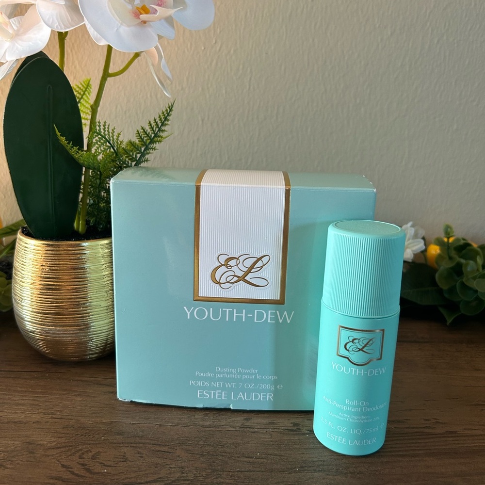 Estee Lauder Youth-Dew Dusting Powder and Roll-On Deodorant Set New🩵🩵
